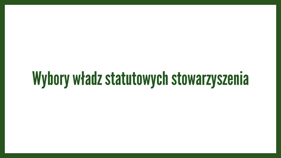 Wybory władz statutowych stowarzyszenia