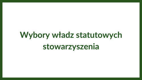 Wybory władz statutowych stowarzyszenia