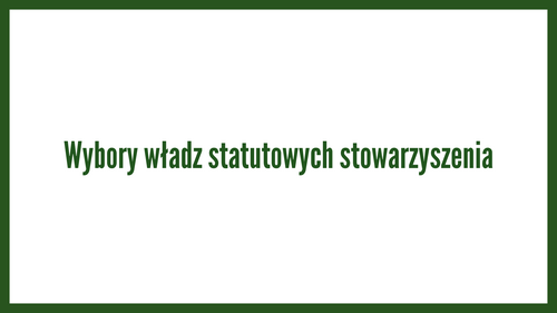 Wybory władz statutowych stowarzyszenia